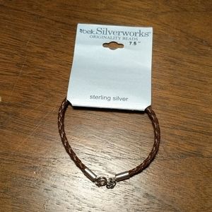 Leather & Sterling silver bracelet